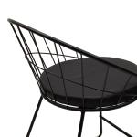 Seth Καρέκλα μεταλλική μαύρη με μαξιλάρι PVC μαύρο 58x50x71cm