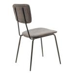 Tania Καρέκλα μεταλλική μαύρη με ύφασμα ανθρακί 43x53x84 cm