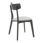 Toto Καρέκλα μασίφ ξύλο rubber wood χρώμα rustic grey με γκρι ύφασμα 45x48x78 cm