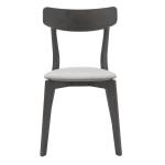 Toto Καρέκλα μασίφ ξύλο rubber wood χρώμα rustic grey με γκρι ύφασμα 45x48x78 cm