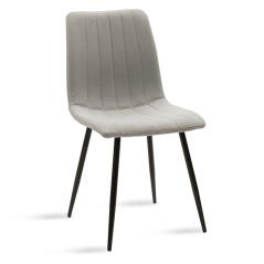 Noor Καρέκλα μεταλλική μαύρη με ύφασμα γκρι 46x57x87 cm
