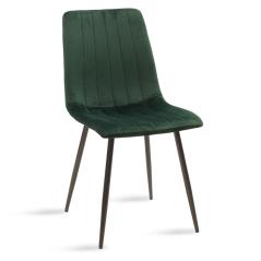 Noor Καρέκλα μεταλλική μαύρη με βελούδο σκούρο πράσινο 46x57x87 cm