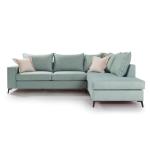 Romantic Γωνιακός καναπές αριστερή γωνία ύφασμα ciel-cream 290x235x95cm