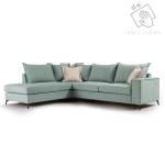 Romantic Γωνιακός καναπές δεξιά γωνία ύφασμα Ciel-Cream 290x235x95cm