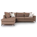 Romantic Γωνιακός καναπές δεξιά γωνία ύφασμα mocha-cream 290x235x95cm
