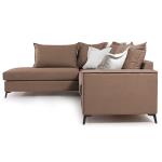 Romantic Γωνιακός καναπές δεξιά γωνία ύφασμα mocha-cream 290x235x95cm
