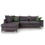 Romantic Γωνιακός καναπές δεξιά γωνία ύφασμα ανθρακί-κυπαρισσί 290x235x95cm
