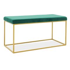 Odin Ταμπουρέ βελούδο κυπαρισσί-χρυσό 99x46x49cm