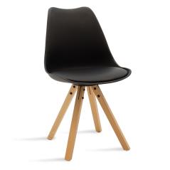 Caron Καρέκλα pp χρώμα μαύρο - φυσικό 48x55x80cm