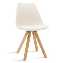 Caron Καρέκλα pp χρώμα λευκό - φυσικό 48x57x80cm