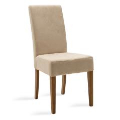 Ditta Καρέκλα εκρού ύφασμα - πόδια ξύλο μασίφ καρυδί 45x58x96 cm