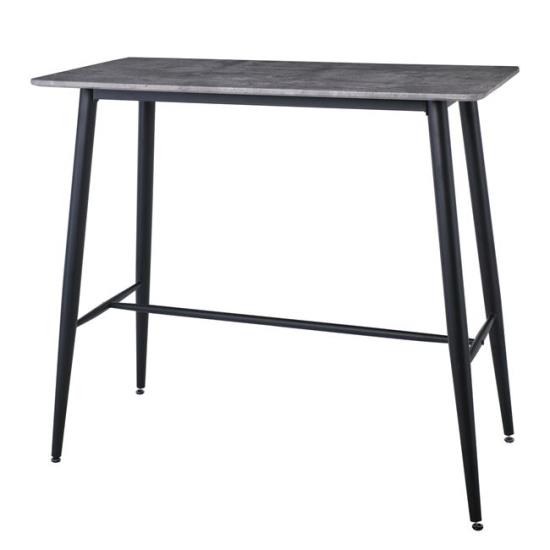LAVIDA Τραπέζι BAR Μέταλλο Βαφή Μαύρο - Επιφάνεια Απόχρωση Cement 120x60x106cm