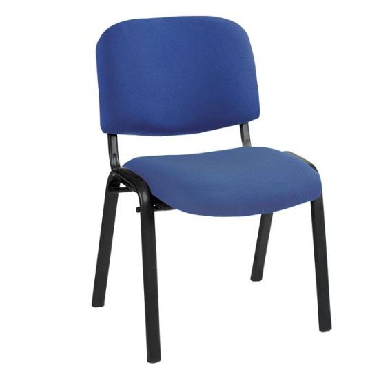SIGMA Καρέκλα Στοιβαζόμενη Γραφείου - Επισκέπτη Μέταλλο Μαύρο / Ύφασμα Μπλε 55x60x79cm / Σωλ.35x16/1mm