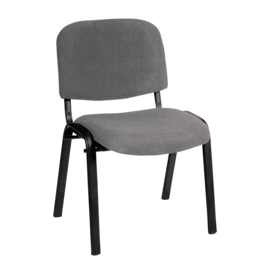 SIGMA Καρέκλα Στοιβαζόμενη Γραφείου - Επισκέπτη Μέταλλο Μαύρο / Ύφασμα Γκρι 55x60x79cm / Σωλ.35x16/1mm