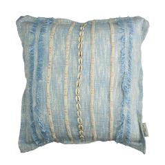 Μαξιλάρι cotton με κοχύλια γαλάζιο 45x45cm