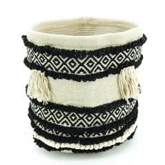 SH-156 Boho Καλάθι απλύτων Ασπρόμαυρο Πολυεστέρας 35x35x35cm