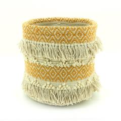 SH-159 Boho Καλάθι απλύτων Κίτρινο Πολυεστέρας 35x35x35cm
