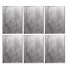Καθρέπτες τοίχου διακοσμητικοί Σετ/6 Μαύρο Μέταλλο 39x2x52cm