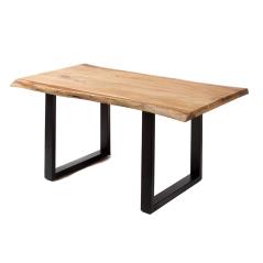 Τραπέζι τραπεζαρίας με μαύρα μεταλλικά πόδια και επιφάνεια acacia Φυσικό Ξύλο 250x95x76cm