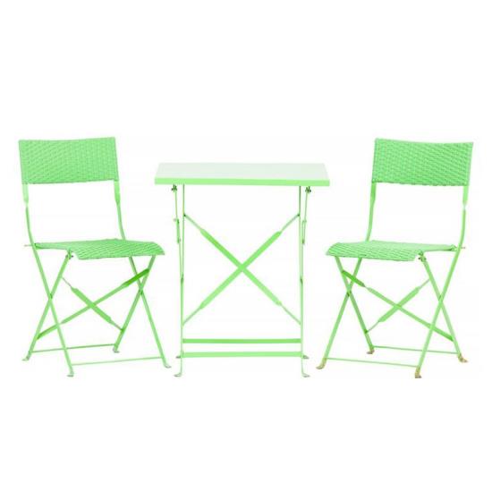 Καρέκλα αναδιπλούμενη πράσινη μεταλλική Τρ. 60x60x70 /Καρ. 34x38x80cm