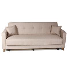 CONRAD Καναπές-κρεβάτι τριθέσιος Μπεζ Ύφασμα 218x79x81cm (Κρεβ. 105x190cm)