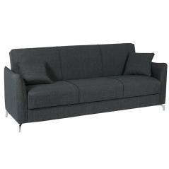 FELLIS Καναπές-κρεβάτι τριθέσιος Ανθρακί Ύφασμα 220x85x90cm (Κρεβ. 107x190cm)