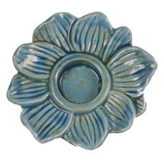 Λουλούδι διακοσμητικό Γαλάζιο Κεραμικό 16x16x4cm