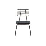 Naoki Καρέκλα κήπου μέταλλο μαύρο-pe γκρι 55x46,5x85cm