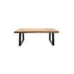 Miles Τραπέζι σαλονιού μασίφ ξύλο χρώμα καρυδί-πόδι μέταλλο μαύρο 115x72x41 cm
