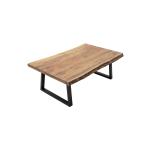 Miles Τραπέζι σαλονιού μασίφ ξύλο χρώμα καρυδί-πόδι μέταλλο μαύρο 115x72x41 cm