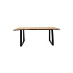 Miles Τραπέζι μασίφ ξύλο χρώμα καρυδί-πόδι μέταλλο μαύρο 200x96x79 cm