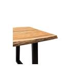 Miles Τραπέζι μασίφ ξύλο χρώμα καρυδί-πόδι μέταλλο μαύρο 160x90x79 cm