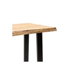 Miles Τραπέζι μπαρ-κονσόλα μασίφ ξύλο χρώμα καρυδί-πόδι μέταλλο μαύρο 120x53x97 cm