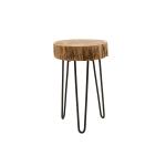 Tripp Βοηθητικό τραπέζι σαλονιού μασίφ ξύλο χρώμα καρυδί-πόδι μέταλλο μαύρο 32x30x47 cm