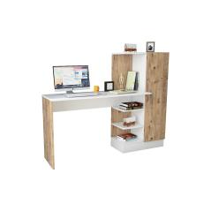 Γραφείο-ραφιέρα Kary λευκό-oak 152,5x40x120εκ