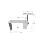 Γραφείο-ραφιέρα Kary λευκό-oak 152,5x40x120εκ