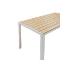 Τραπέζι κήπου Nares αλουμίνιο λευκό-plywood φυσικό 140x80x72.5εκ
