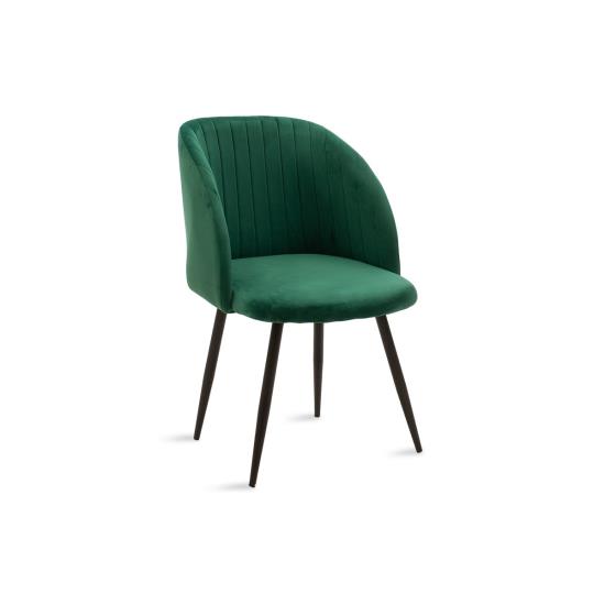 Πολυθρόνα Oasis pakoworld βελούδο σκούρο πράσινο-μαύρο