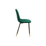 Καρέκλα Sila pakoworld βελούδο πράσινο-πόδια μαύρο-χρυσό
