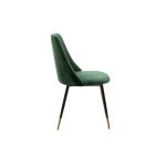 Giselle Καρέκλα μεταλλική μαύρη με ύφασμα βελουτέ πράσινο 51x52x82 cm