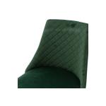 Giselle Καρέκλα μεταλλική μαύρη με ύφασμα βελουτέ πράσινο 51x52x82 cm