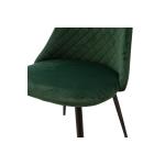 Giselle Καρέκλα μαύρο-ύφασμα βελουτέ πράσινο 51x52x82 cm