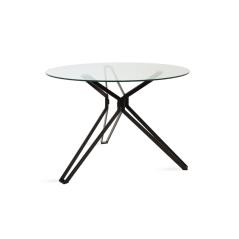 Aryan Τραπέζι στρογγυλό γυάλινο-πόδι μαύρο Φ110x75 cm