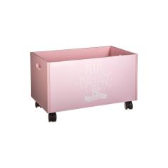 Κουτί αποθήκευσης τροχήλατο Toys pakoworld ροζ 48x28x28,5εκ