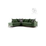 Romantic Γωνιακός καναπές δεξιά γωνία ύφασμα κυπαρισσί-ανθρακί 290x235x95cm