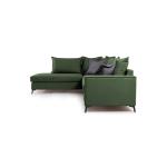 Romantic Γωνιακός καναπές δεξιά γωνία ύφασμα κυπαρισσί-ανθρακί 290x235x95cm