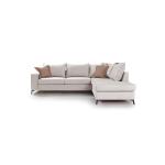 Romantic Γωνιακός καναπές αριστερή γωνία ύφασμα cream-mocha 290x235x95cm