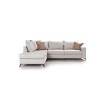 Romantic Γωνιακός καναπές δεξιά γωνία ύφασμα cream-mocha 290x235x95cm