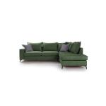 Romantic Γωνιακός καναπές αριστερή γωνία ύφασμα κυπαρισσί-ανθρακί 290x235x95cm