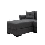 Γωνιακός καναπές-κρεβάτι Aster pakoworld αναστρέψιμος γκρι 240x80/150x80εκ
